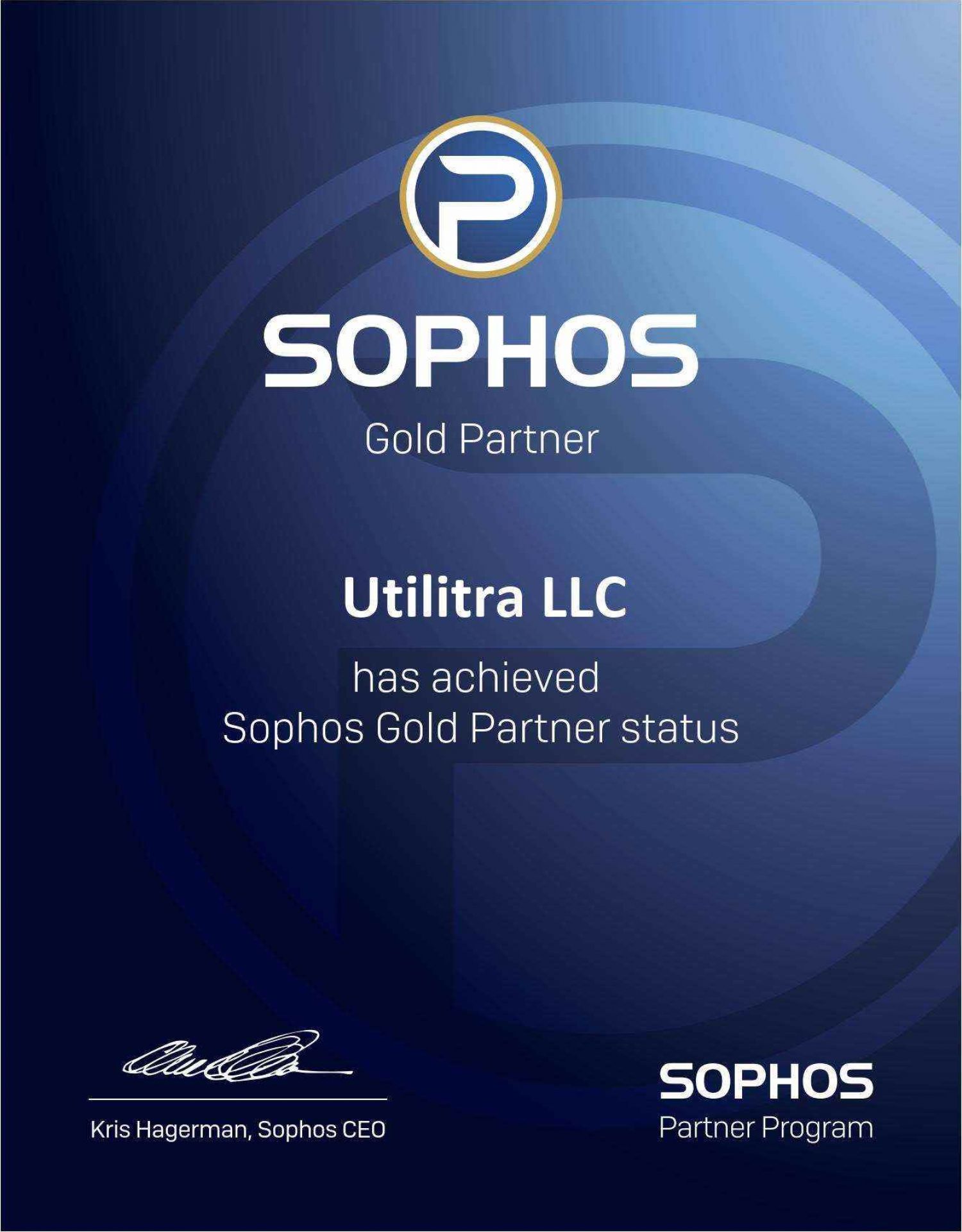 Utilitra | Utilitra Achieves Sophos Gold Partner Status